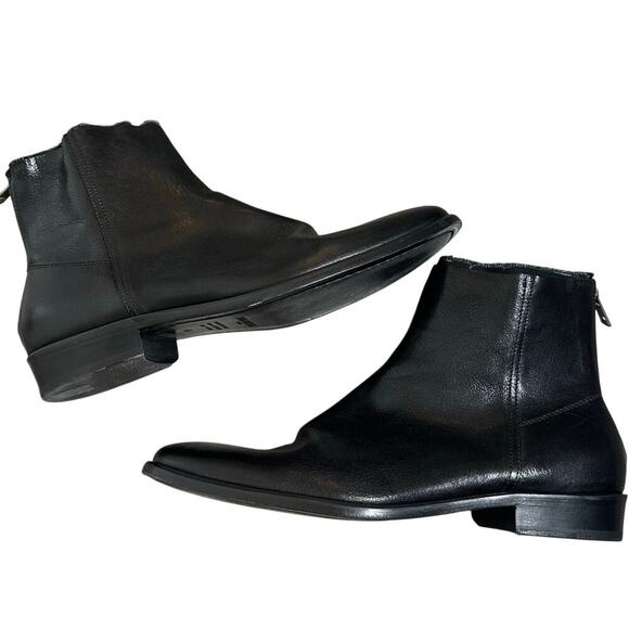 Zadig & Voltaire Romare Leather Ankle Boots Men's Black Size 44 - Picture 3 of 8